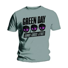 Green Day, Tričko Three Heads Better Than One, Unisex, Šedá