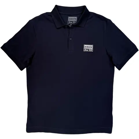 Unisex Polo Shirt: Live '25 Lockup (Navy Blue) (Ex-Tour)
