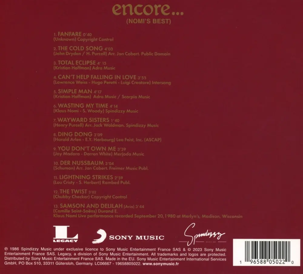 Encore (Nomi's Best)