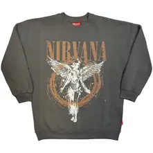 Ladies Unplugged Sweatshirt: In Utero Angel Circle (Grey) thumbnail