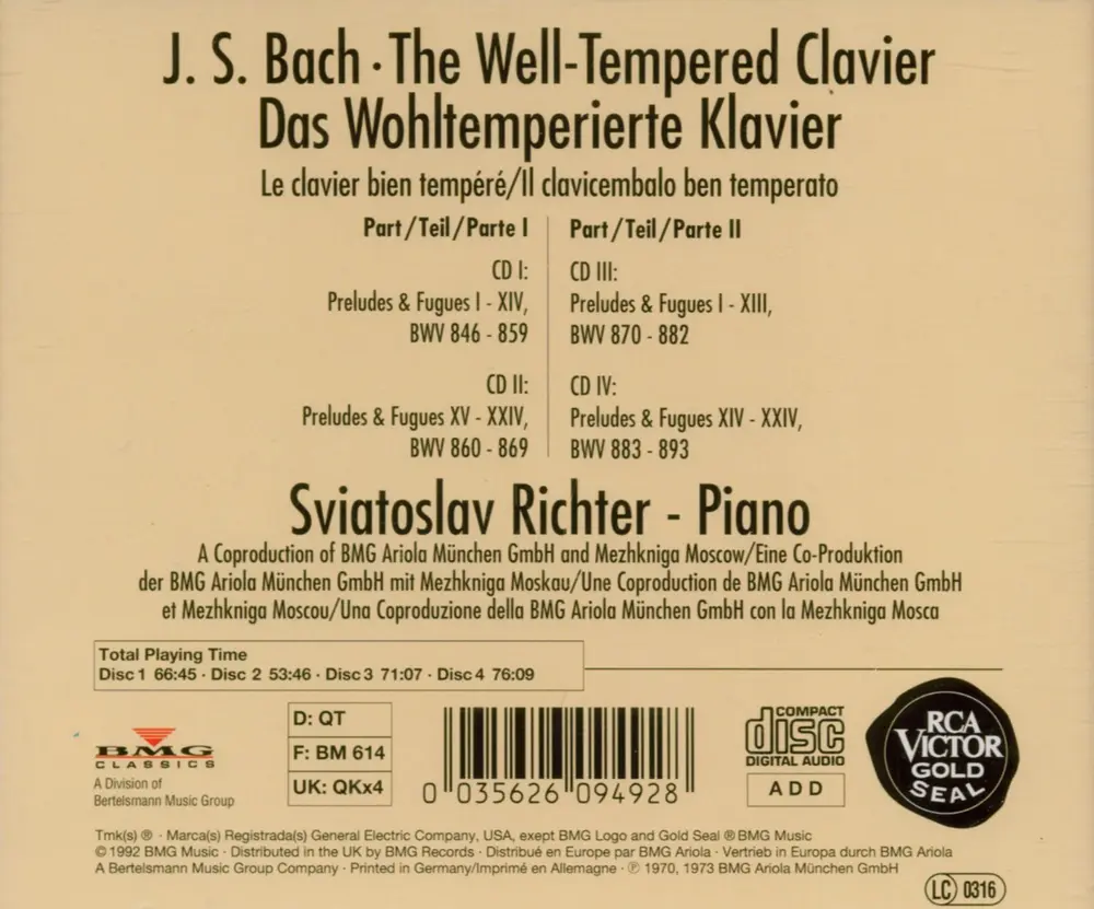 Frank Peter Zimmermann – Bach: Das Wohltemperierte Klavier 1. Und 2. Teil - Bwv 846-869 Und 870-893 (CD)