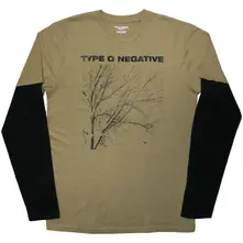 Unisex 2 In 1 Layered Long Sleeve T-Shirt: Tree (Black & Green) (Back Print) thumbnail