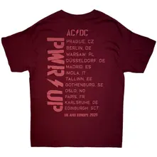 Unisex T-Shirt: Logo EU Tour '25 (Maroon Red) (Back Print & Ex-Tour) thumbnail