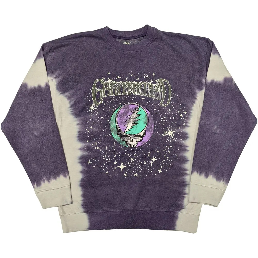 Unisex Dip Dye Sweatshirt: Cosmic Stealie (Wash Collection) (Purple)