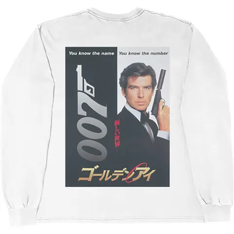 James Bond 007 – Tričko s dlhým rukávom Goldeneye Japanese Poster (Biela), Unisex, Biela
