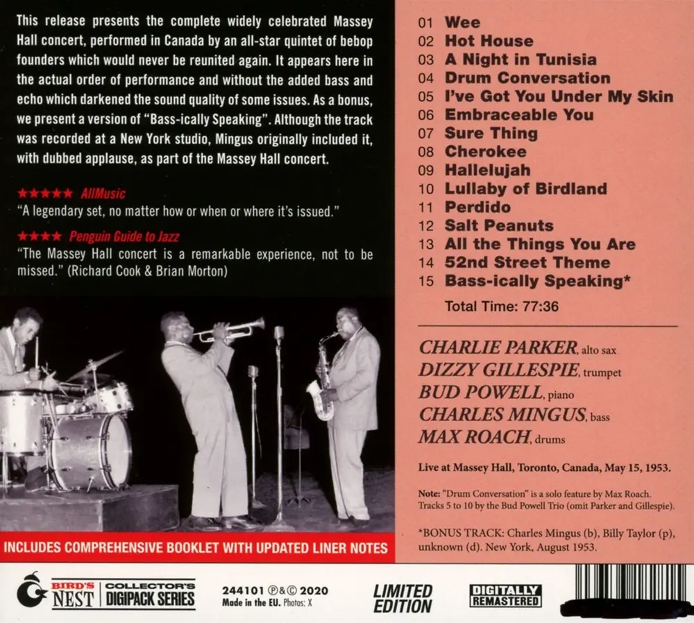 Charlie Parker – PARKER, CHARLIE - JAZZ AT MASSEY HALL (CD) 1