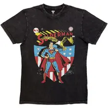 Superman Eagle Shield (Čierna, Stone Wash T-Shirt) (Tričko)