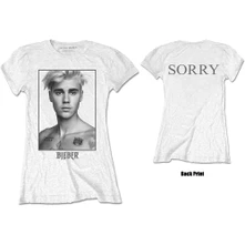 Justin Bieber, Tričko Sorry Ladies, Žena, Biela