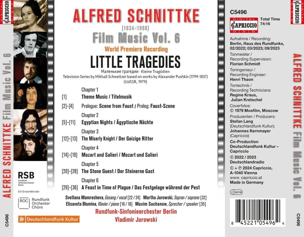 SCHNITTKE: FILM MUSIC, VOL. 6 - LITTLE TRAGEDIES
