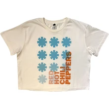 Croptop Ladies Stone Wash Crop Top: Gradient Logo (White)