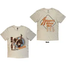 Unisex T-Shirt: Slippery When Wet Tour '86-'87 (Sand) (Back Print) thumbnail