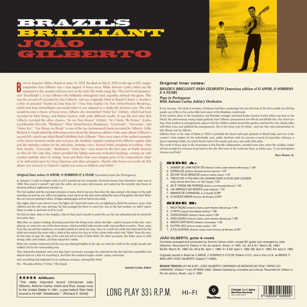 João Gilberto – BRAZIL'S BRILLIANT (Vinyl)