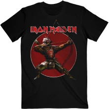 Iron Maiden, Tričko Senjutsu Eddie Archer Red Circle, Unisex, Čierna