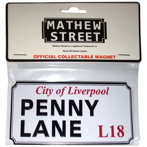 Fridge Magnet: Penny Lane Liverpool Sign Embossed