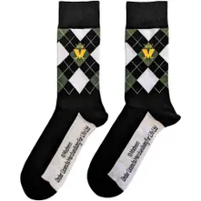 Unisex Ankle Socks: Crown & M Green Diamond (Black) (UK Size 7 - 11) thumbnail