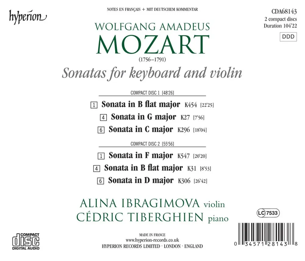 Alina Ibragimova – MOZART: VIOLIN SONATAS NOS. 17, 23, 32, 36 (K. 296 (CD)