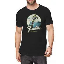 Fender, Tričko Surfer, Unisex, Čierna