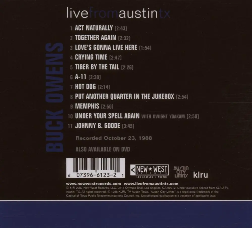 Buck Owens – LIVE FROM AUSTIN, TX (CD)