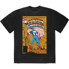 Captain America 50th Comic Cover (Czarny) thumbnail