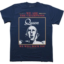 Tričko Unisex T-Shirt: We Are The Champions We Will Rock You (Navy Blue)