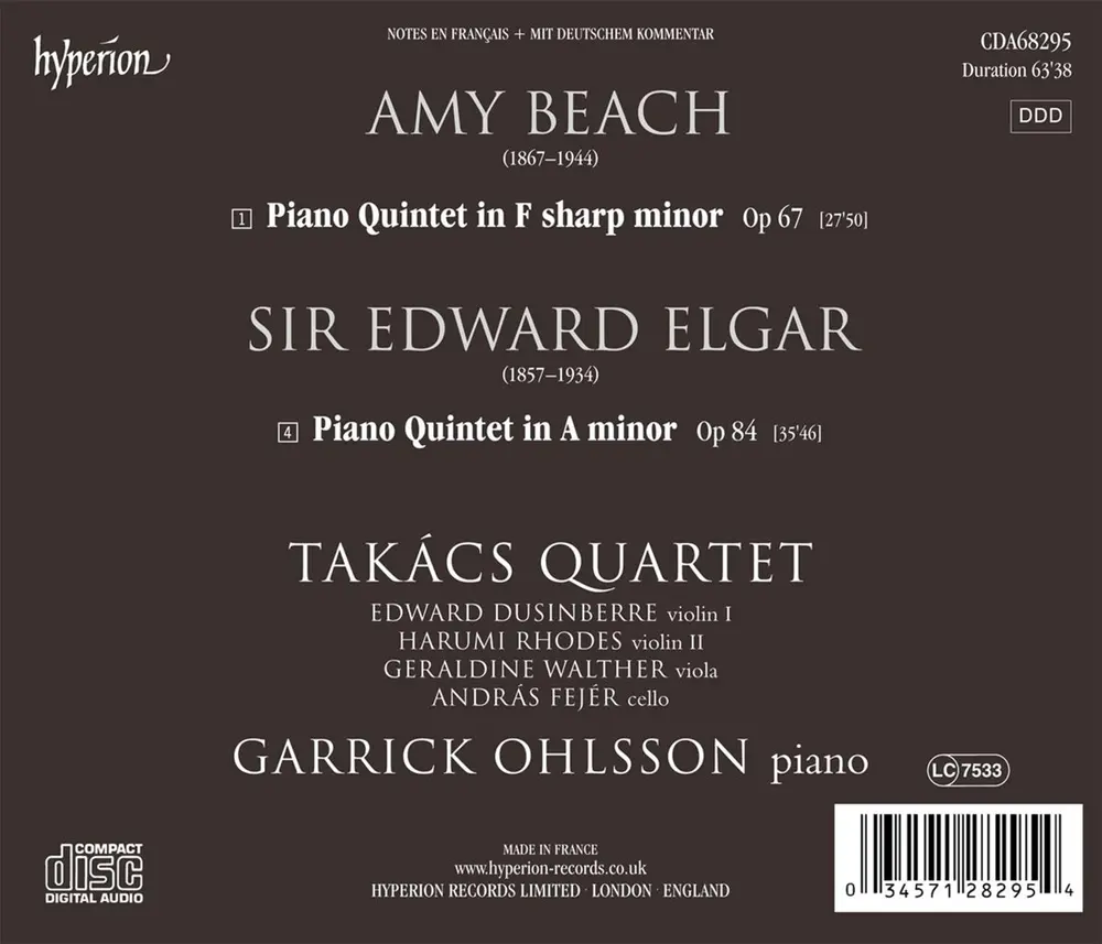ELGAR & BEACH: PIANO QUINTETS