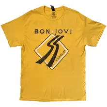 Unisex T-Shirt: Tour '87 Road Sign (Yellow) (Back Print) thumbnail