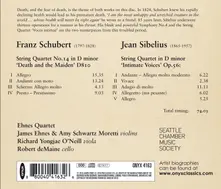 EHNES QUARTET - SCHUBERT: DEATH AND THE MAIDEN/SIBELIUS: INTIMATE VOICE thumbnail