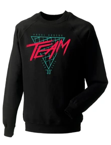 Team, Crewneck Retro Classic, Unisex, Čierna
