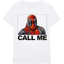 Deadpool Call Me (Bianca) (Maglietta)