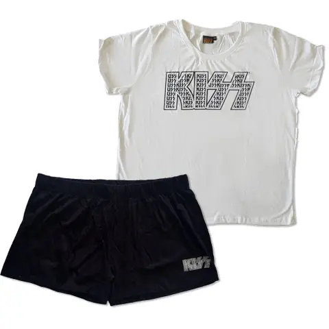 Kiss – Pyžamo Logo Infill (Multi-color, Dámske, Summer Pyjamas, Limited), Žena, Multi-color