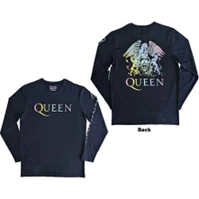 Queen, Tričko s dlhým rukávom Rainbow Crest, Unisex, Modrá