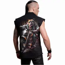 Unisex Worker Shirt: Top Dog (Black) (Back Print) thumbnail
