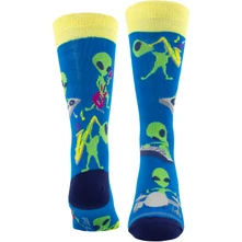 Perri's, Ponožky Unisex Crew Socks: Aliens (Blue)  (UK Size 6.5 - 11), Unisex, Modrá