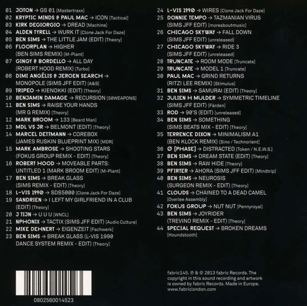 FABRIC 73: BEN SIMS (CD)