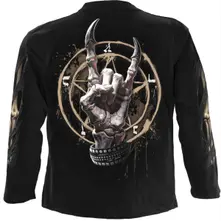 Unisex Long Sleeve T-Shirt: Pure Metal (Black) (Back & Sleeve Print) thumbnail