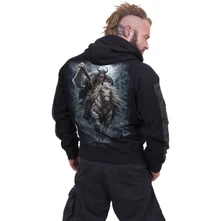 Unisex Pullover Hoodie: Viking Rampage (Black) (Back & Sleeve Print) thumbnail