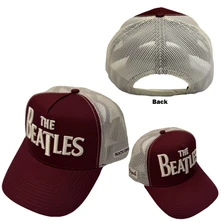 Šiltovka Unisex Mesh Back Cap: Drop T Logo & Apple (Maroon Red & Natural)