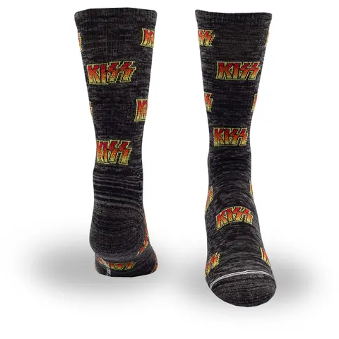 Unisex Crew Socks: Allover Logo (Black)  (UK Size 6.5 - 11)