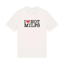 Ruka Hore, Tričko I Love Hot Milfs, Unisex, Off White