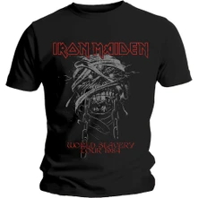 Iron Maiden, Tričko World Slavery 1984 Tour, Unisex, Čierna
