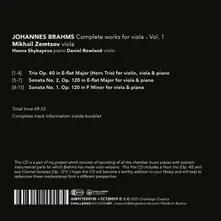 JOHANNES BRAHMS: COMPLETE WORKS FOR VIOLA - VOL. 1 thumbnail