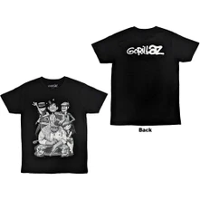 Gorillaz, Tričko George Spray, Unisex, Čierna