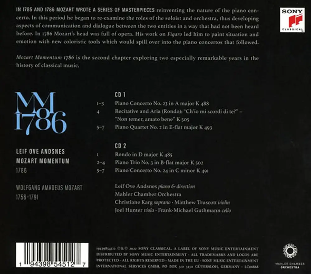 Leif Ove Andsnes – Mozart Momentum - 1786 (CD)