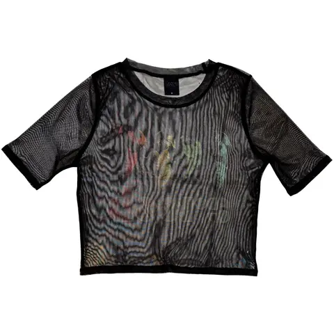 Ladies Mesh Crop Top: Spectrum (Black)