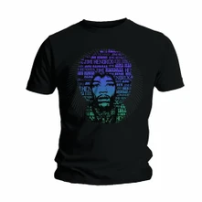 Jimi Hendrix, Tričko Afro Speech, Unisex, Čierna