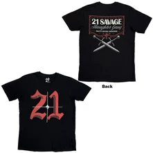 21 Savage, Tričko Death Before Dishonor Daggers, Unisex, Čierna