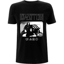 Led Zeppelin, Tričko Icon Logo Photo, Unisex, Čierna