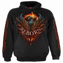 Mikina Unisex Pullover Hoodie: Ashes Reborn (Black) (Back & Sleeve Print)