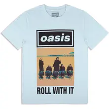 Unisex T-Shirt: Roll With It Single Cover (Light Blue) (Ex-Tour) thumbnail
