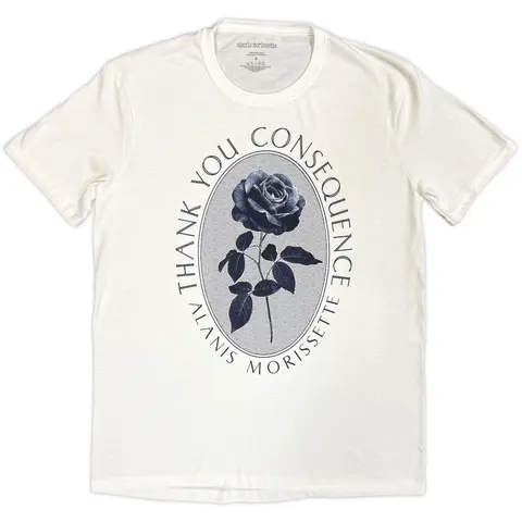 Alanis Morissette – Tričko Rose (Biela), Unisex, Biela